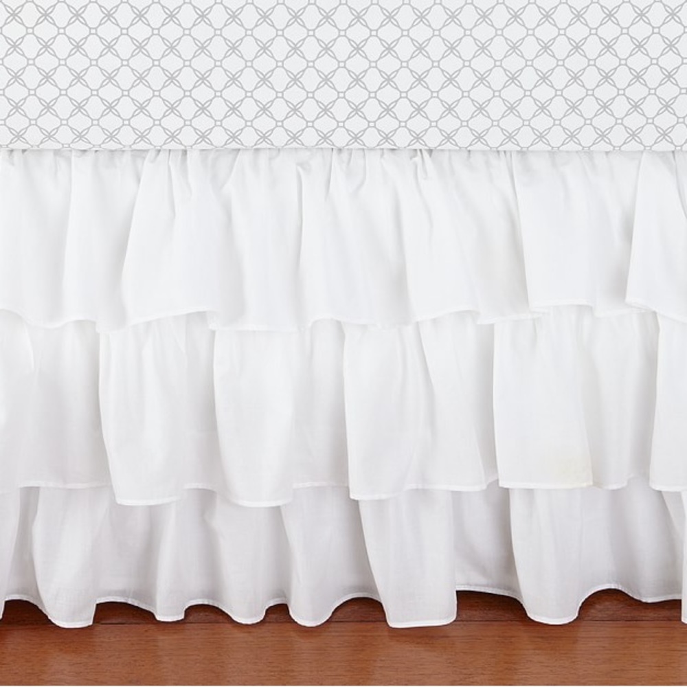 Pottery Barn Kids White Ruffled Crib Skirt